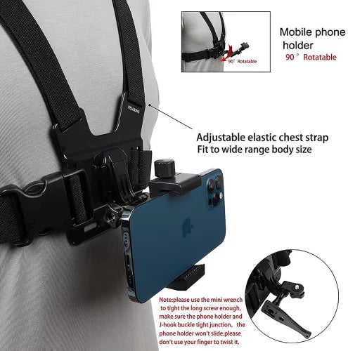 Chest Mobile Holder - Compatible for Mobiles and other Action Cameras