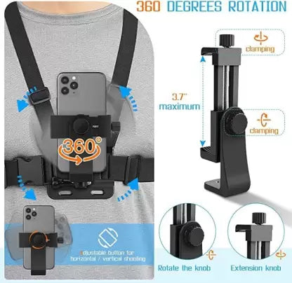 Chest Mobile Holder - Compatible for Mobiles and other Action Cameras
